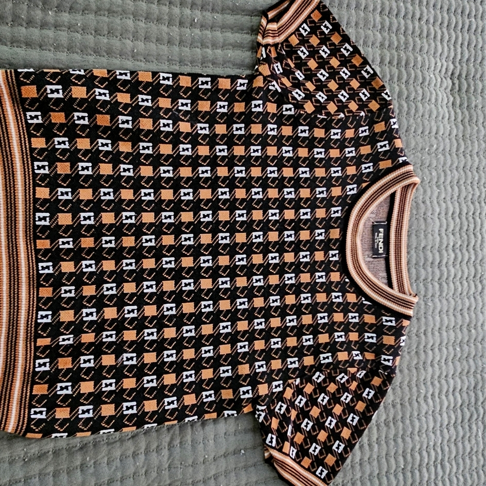 Fendi signature short sleeve sweater